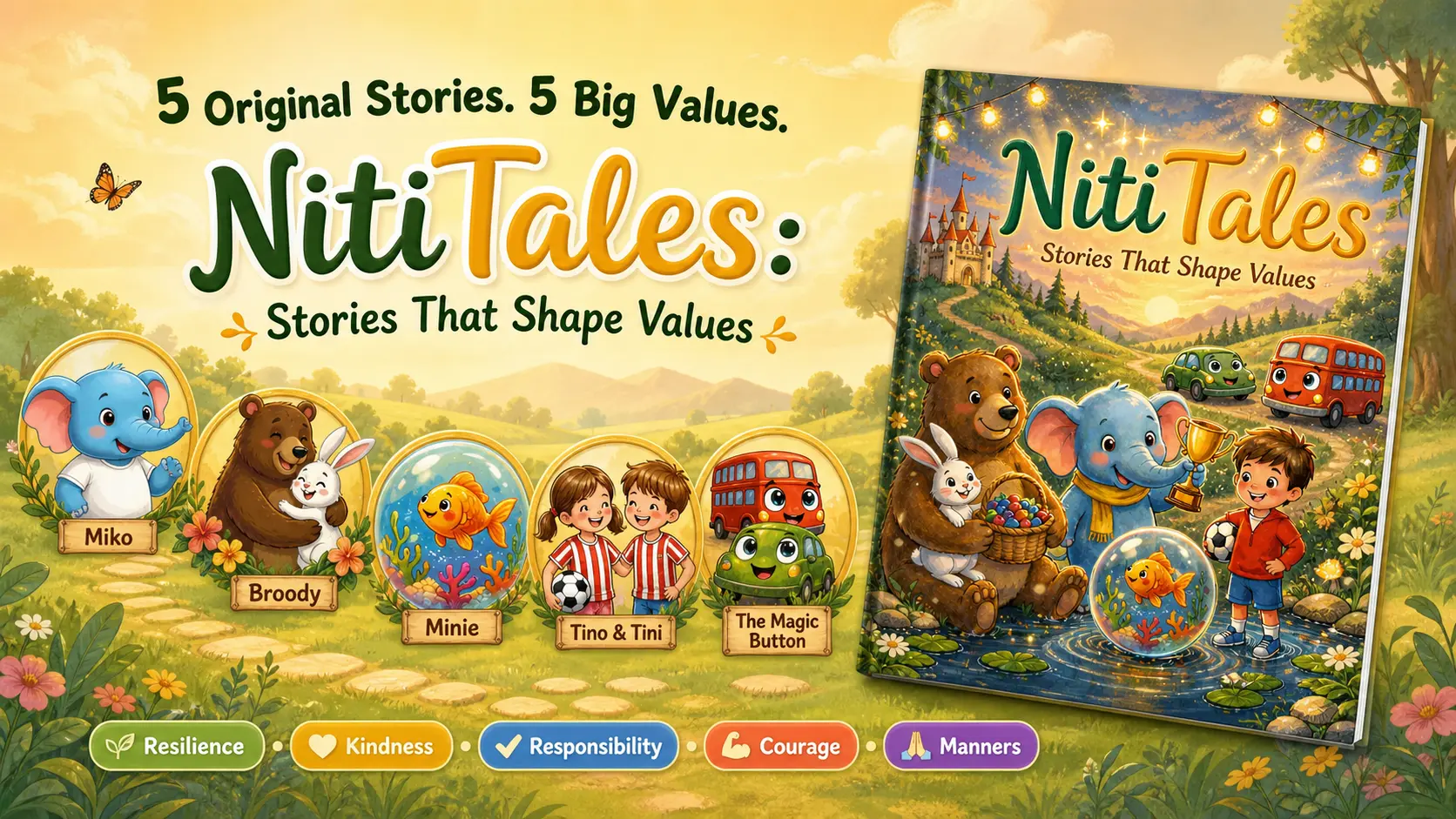 Nititales hardcover — 5 moral stories for kids 2-5 years